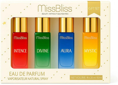 MissBliss Long Lasting Unisex Perfume Set - INTENCE, DIVINE, AURA, MYSTIC Eau de Parfum  -  80 ml(For Men & Women)