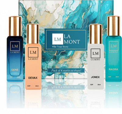 LA MONT PERFUMES Unisex Perfume Gift Set 4x20ml | Long-Lasting Floral, Woody, & Musky EDP Combo Eau de Parfum  -  80 ml(For Men & Women)