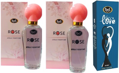 MONET 2 ROSE PERFUME & 1 LOVE FOREVER PERFUME, PACK OF 3. Perfume  -  90 ml(For Men & Women)