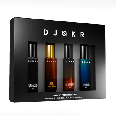 DJOKR Perfume Gift Set Pack Of 4×20 ML , Premium Luxury Long Lasting Fragrance Eau De Parfum – 80 Ml  (For Men) For Rs. 294 @ 65 %