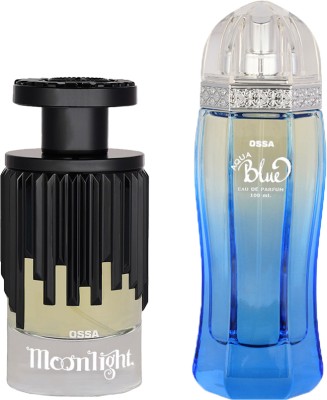 OSSA Moonlight EDP Unisex Perfume And Aqua Blue EDP Perfume For Men (Pack of 2) Eau de Parfum  -  200 ml(For Men & Women)