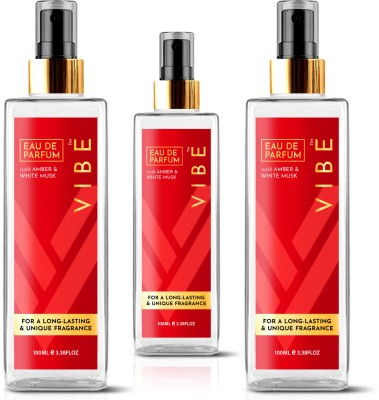 VIBE Long Lasting Premium Fragrance, Eau De Parfum White Tea & Fenugreek Pack of 3 Eau de Parfum  -  0.1 L(For Men)