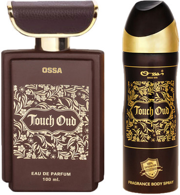 OSSA Touch Oud EDP And Touch Oud Body Spray With Ambery And Oud Notes (Pack of 2) Perfume  -  300 ml(For Men & Women)