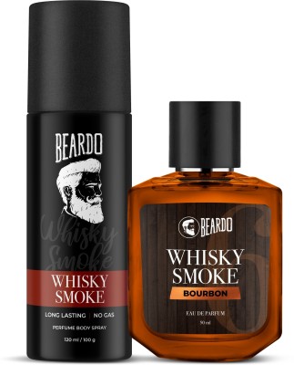 BEARDO Whisky Smoke Body Spray & Bourbon EDP | Strong & Long Lasting Fragrance Perfume - 170 ml(For Men)