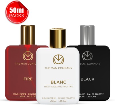 THE MAN COMPANY Perfume for Men Combo 3 x 50ml | Black, Blanc, Fire | Long-Lasting Fragrance Perfume - 150 ml(For Men)