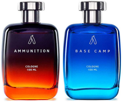 USTRAA Base Camp Cologne - 100 ml and Ammunition Cologne - 100 ml | Long Lasting Eau de Cologne  -  200 ml(For Men)