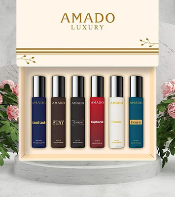 Amado Luxury Perfume Gift Set 10mlX6 Unique Freshness & Romantic Depth 6x10 ML Perfume  -  60 ml(For Men & Women)