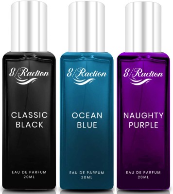 8Raction Platinum Luxury parfum Classic Black+Ocean Blue+Naughty Purple 20ml Combo-03 Eau de Parfum  -  60 ml(For Women)