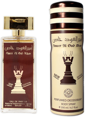Atika Ameer Al Oud Khas Gift Set of Deodorant & Eau de Parfum  -  300 ml(For Men)