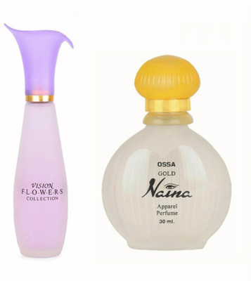 OSSA Vision Flower EDP 110ml And Gold Naina EDP 30ml Pack of 2 Long Lasting Perfume  -  140 ml(For Men & Women)