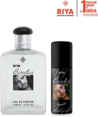RIYA Bindas Perfume 100 ML & Bindas Mania Deodorant 40 ML | Citrus Aromatic Notes Eau de Parfum  -  140 ml(For Men)