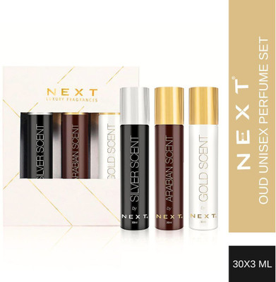 NEXT Luxury OUD Discovery Pack of 3 Oudh Fragrances GOLD SILVER ARABIAN 30ML Each Eau de Parfum  -  90 ml(For Men & Women)