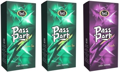 MONET 2 PASSPORT GREEN , 1 PASSPORT PURPLE PERFUME , 15ML EACH, PACK OF 3 Eau de Parfum  -  45 ml(For Men & Women)