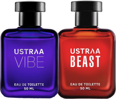 USTRAA Vibe & Beast EDT Perfume - Set of 2 Eau de Toilette  -  100 ml(For Men)