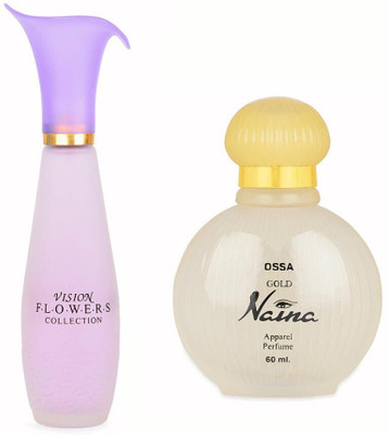 OSSA Vision Flowers EDP 110ml And Gold Naina EDP 60ml Pack of 2 Long Lasting Perfume Perfume  -  170 ml(For Men & Women)