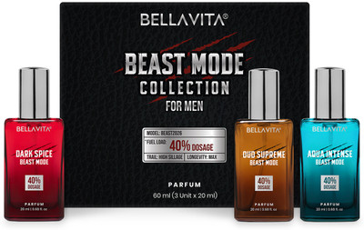 BELLAVITA Beast Mode Perfume Collection for Men (3x20ML) Long Lasting Fragrance|EDP Eau de Parfum  -  60 ml(For Men)