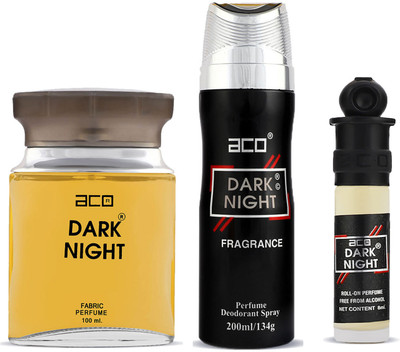aco Dark Night combo Set Of 3 with 200ml Deo 100ml Perfume& 8ml Attar For Men& Women Perfume  -  308 ml(For Men & Women)