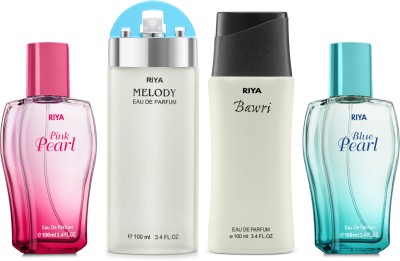 RIYA Pink Pearl & Melody G & Bawri & Blue Pearl Eau De Perfume Pack Of 4 100 ML Each Eau de Parfum  -  400 ml(For Women)