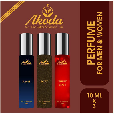 akoda LUXURY FRESH UNISEX PERFUME WITH KENZO perfum pack of 3x10 ml Eau de Parfum  -  10 ml(For Men & Women)