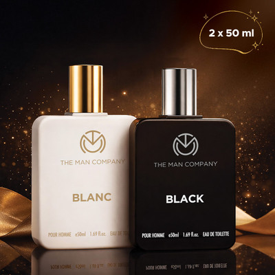 THE MAN COMPANY Blanc EDT (50ml) & Black EDT (50ml) Long Lasting Perfume Gift Set Eau de Toilette - 100 ml(For Men)