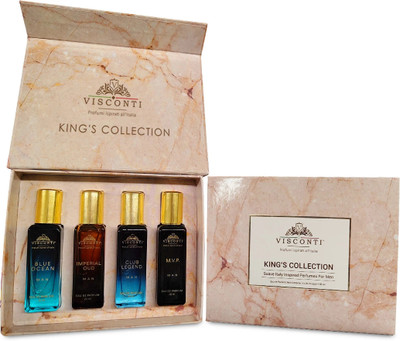 VISCONTI Premium Perfume Gift Set | Pack of 4X20ml | Long Lasting and Anti-Stain Perfumes Eau de Parfum  -  80 ml(For Men)