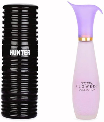OSSA Hunter EDP 60ml And Vision Flower EDP 60ml (Pack of 2) Long Lasting Fragrance Perfume  -  120 ml(For Men & Women)