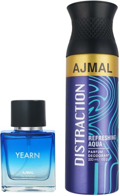 Ajmal YEARN EDP 50 ML for Men and DISTRACTION DEODORANT 200 ML for Unisex Perfume  -  250 ml(For Men & Women)