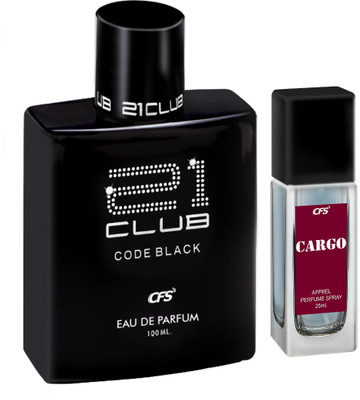 CFS Code Black 100ml Eau De Parfum & Cargo Blue 25ml Long lasting Perfume Eau de Parfum  -  125 ml(For Men & Women)