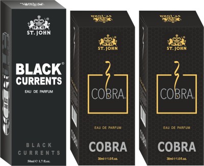 ST-JOHN Cobra 30ml Pack of 2 & Black Current 50ml Body Perfume Combo Gift Pack Eau de Parfum  -  110 ml(For Men & Women)