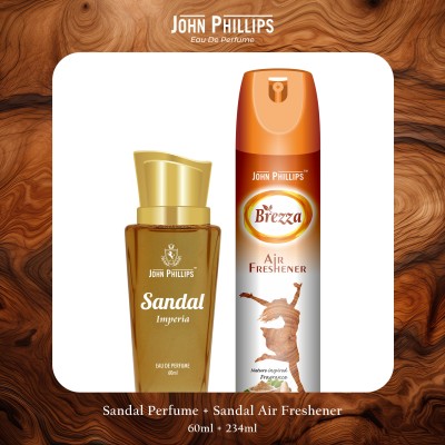 John Phillips IMPERIA SANDAL PERFUME & SANDALWOOD AIR FRESHENER Eau De French Perfume & Room Freshener Combo Set(Pack Of 2, 294 ML) Eau de Parfum  -  294 ml(For Men)