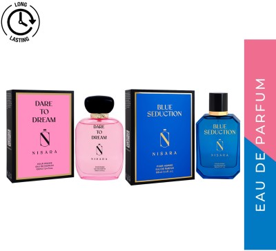 Nisara Dare To Dream & Blue Seduction Eau De Parfum 100ml X 2 Eau de Parfum  -  200 ml(For Men & Women)