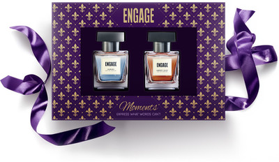 Engage Gift Set Moments Perfume, Long Lasting Fragrance, Wedding Hamper by ITC (50mlx2) Eau de Parfum  -  100 ml(For Men)