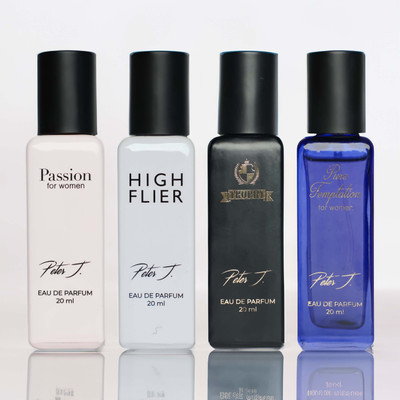 Peter J 20ml x 4 Sample Gift Set Perfumes | High Flier, Trophy, Passion, Pure Temptation Eau de Parfum  -  80 ml(For Men & Women)