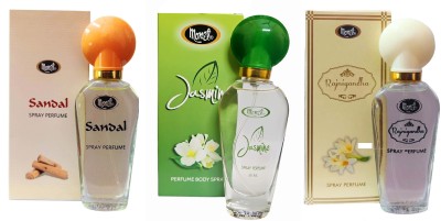 MONET SANDAL & JANSMIE & RAJANIGANDHA 30ML EACH, PACK OF 3 . Perfume  -  90 ml(For Men & Women)