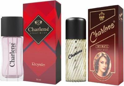 Charlene SPRAY MIST PERFUME - ROYALE(30 ML) + INTIMATE (30 ML) Eau de Parfum  -  60 ml(For Men & Women)