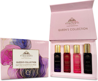 VISCONTI Premium Perfume Gift Set | Pack of 4X20ml | Long Lasting and Anti-Stain Perfumes Eau de Parfum - 80 ml(For Women)