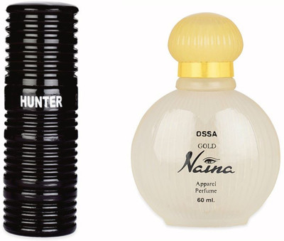 OSSA Hunter EDP 60ml And Gold Naina EDP 60ml (Pack of 2) Long Lasting Fragrance Perfume  -  120 ml(For Men & Women)