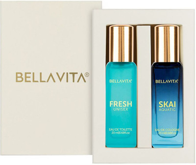 BELLAVITA FRESH perfume & SKAI AQUATIC perfume combo|2X20ML|With Citrus & Woody Notes| Perfume - 40 ml(For Men & Women)