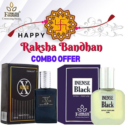 FORMLESS Rakhi Special Combo Offer Inense Black & X Silver 30ML Each Perfume  -  60 ml(For Men & Women)
