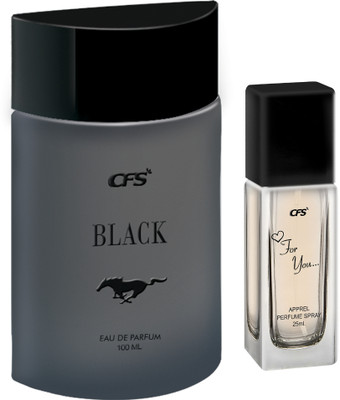 CFS Black 100ml Eau De Parfum & For You 25ml Long lasting Perfume Eau de Parfum  -  125 ml(For Men & Women)