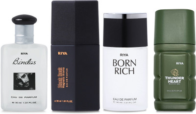 RIYA Bindas & Black Rock & Born Rich & Thunder Heart Perfume 30 ML Each For Men Eau de Parfum  -  120 ml(For Men)