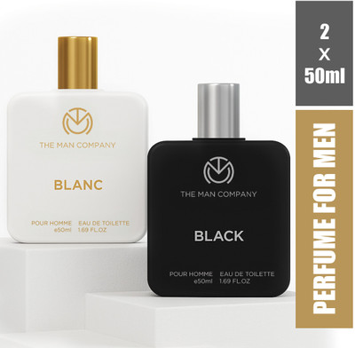 THE MAN COMPANY Blanc EDT (50ml) & Black EDT (50ml) Long Lasting Perfume Gift Set Eau de Toilette - 100 ml(For Men)