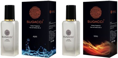 SUGACCI Stylish & Attractive Unisex Perfume Bottles with International Fragrances of AQUI And VIVO- Combo Pack- 50ml x 2 - Eau de Parfum  -  100 ml(For Men & Women)