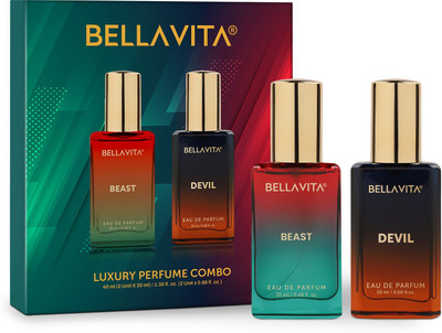 BELLAVITA BEAST Perfume & DEVIL FEVER Perfume combo|2X20ML|With Fruity & Woody Notes| Eau de Parfum  -  40 ml(For Men & Women)