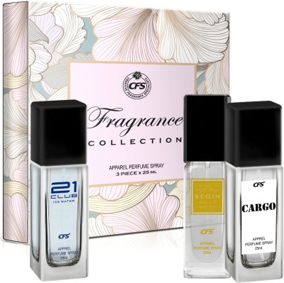 CFS Fragrance Collection Perfume Gift Set Ice Water, Begin Gold, Cargo White Perfume  -  75 ml(For Men & Women)