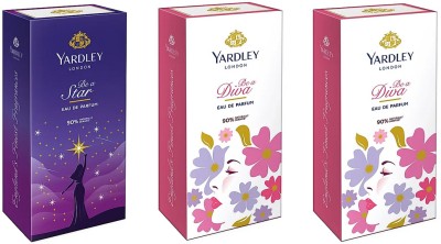 Yardley London 2 BE A DIVA , 1 BE A STAR PERFUME 30ML EACH , PACK OF 3 Eau de Parfum  -  90 ml(For Men & Women)
