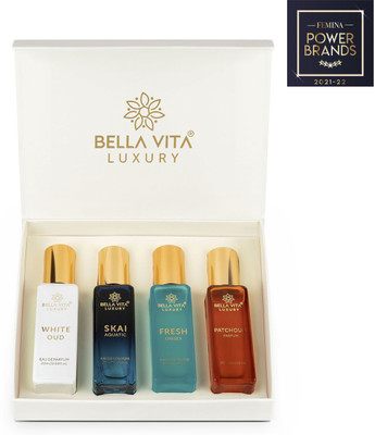 Bella vita organic Luxury Unisex Perfume Gift Set For Men & Women- 4x20 ML Eau de Parfum  -  80 ml(For Men & Women)
