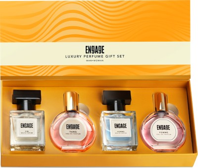Engage Luxury Unisex Perfume Gift Set, Pack of 4 (25mlx4), Travel Sized, Assorted Pack Eau de Parfum  -  100 ml(For Men & Women)
