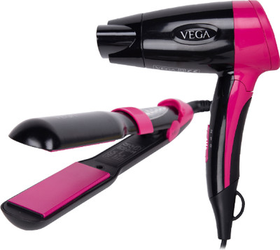 Vega hair straightener outlet and curler combo