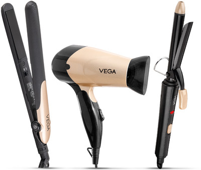VEGA VHSS-03 (Miss Versatile Styling kit) Personal Care Appliance Combo(Hair Straightener, Hair Curler, Hair Dryer)